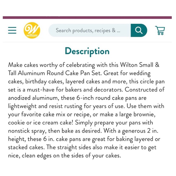 ⭐️ WILTON 6 inch Cake Pan Set Small & Tall - Picture 10 of 14